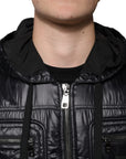 Dolce & Gabbana Black Nylon Hooded Full Zip Blouson Jacket