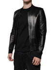 Dolce & Gabbana Black Lambskin Full Zip Biker Blouson Jacket