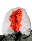 Dsquared² Green Hooded Long Sleeves Fur Shearling Jacket