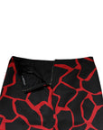 Dolce & Gabbana Black Red Abstract Mid Waist A-line Mini Skirt
