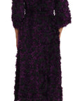 Dolce & Gabbana Elegant Fringe Sheath Dress in Purple & Black