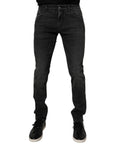 Dolce & Gabbana Black Cotton Stretch Skinny Men Denim Jeans