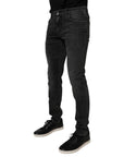 Dolce & Gabbana Black Cotton Stretch Skinny Men Denim Jeans