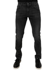 Dolce & Gabbana Black Cotton Stretch Skinny Men Denim Jeans