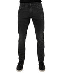 Dolce & Gabbana Black Cotton Stretch Skinny Men Denim Jeans