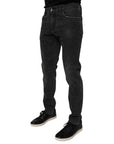 Dolce & Gabbana Black Cotton Stretch Skinny Men Denim Jeans