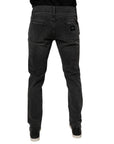 Dolce & Gabbana Black Cotton Stretch Skinny Men Denim Jeans