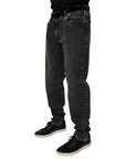 Dolce & Gabbana Black Cotton Stretch Skinny Men Denim Jeans