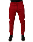 Dolce & Gabbana Red Cotton Jogger Jogging Pants