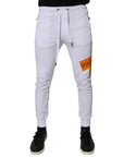 Dolce & Gabbana White Cotton Logo Jogger Pants