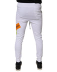 Dolce & Gabbana White Cotton Logo Jogger Pants