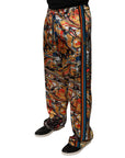 Dolce & Gabbana Multicolor Marble Satin Men Tracksuit Pants