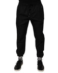 Dolce & Gabbana Black Cotton Men Jogger Sweatpants Pants