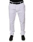 Dolce & Gabbana White Cotton Stretch Skinny Men Denim Jeans