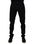 Dolce & Gabbana Black Cotton Stretch Slim Fit Men Denim Jeans