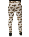 Dolce & Gabbana Off White Cars Cotton Skinny Men Denim Jeans