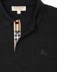 Burberry Black Cotton Collared Polo Shirt