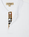 Burberry White Cotton Collared Polo Shirt