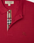 Burberry Red Cotton Collared Polo Shirt