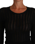 Dolce & Gabbana Elegant Black Knitted Sheath Dress