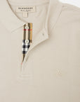 Burberry Pale Stone Cotton Collared Polo Shirt