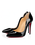 Christian Louboutin Black Patent Leather Hot Chick Pumps 100