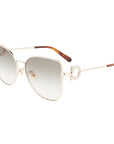 Ferragamo Brown Metal Sunglasses