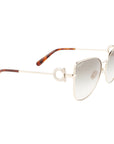 Ferragamo Brown Metal Sunglasses