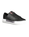 Tommy Hilfiger Black Leather Women Sneaker