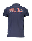 Cavalli Class Blue Cotton Men Polo Shirt