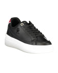 Tommy Hilfiger Black Leather Women Sneaker