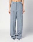 Stella McCartney Stella McCartney Wide-leg light grey Falabella pants with chain