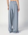 Stella McCartney Stella McCartney Wide-leg light grey Falabella pants with chain