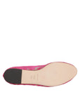 Dolce & Gabbana Fuchsia Crystal Loafer Lace Ballet Flats Shoes