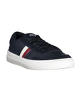 Tommy Hilfiger Sleek Blue Lace-Up Sneakers with Contrast Accents