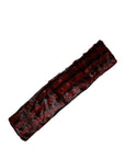 Dolce & Gabbana Black Red Stripe Fur Shawl Neck Wrap Scarf