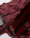 Dolce & Gabbana Black Red Stripe Fur Shawl Neck Wrap Scarf