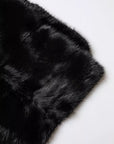 Dolce & Gabbana Black Fur Shawl Neck Wrap Cover Collar Scarf