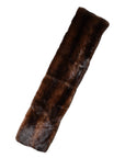 Dolce & Gabbana Black Brown Stripe Fur Shawl Wrap Scarf