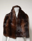 Dolce & Gabbana Black Brown Stripe Fur Shawl Wrap Scarf