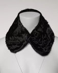 Dolce & Gabbana Black Lamb Fur Collar Women Neck Wrap Scarf