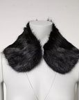 Dolce & Gabbana Black Fur Shawl Neck Wrap Cover Collar Scarf