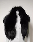 Dolce & Gabbana Black Fox Fur Neck Wrap Warmer Winter Scarf