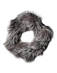 Dolce & Gabbana Gray Fox Fur Neck Wrap Warmer Winter Scarf