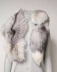 Dolce & Gabbana White Fox Fur Neck Wrap Warmer Winter Scarf