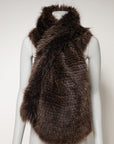 Dolce & Gabbana Brown Raccoon Fur Neck Warmer Winter Scarf