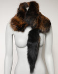 Dolce & Gabbana Brown Red Fox Fur Neck Warmer Winter Scarf