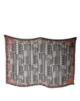 Dolce & Gabbana Black Cutlery Floral Neck Wrap Shawl Scarf