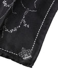 Dolce & Gabbana Black Patterned Silk Handkerchief Scarf