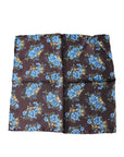 Dolce & Gabbana Brown Floral Fantasy Silk Handkerchief Scarf